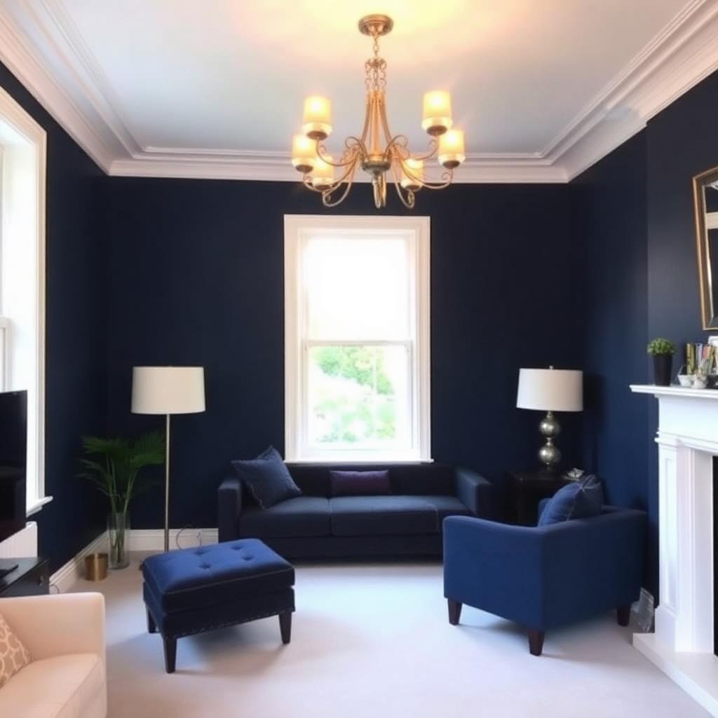 Navy living room — Aigburth